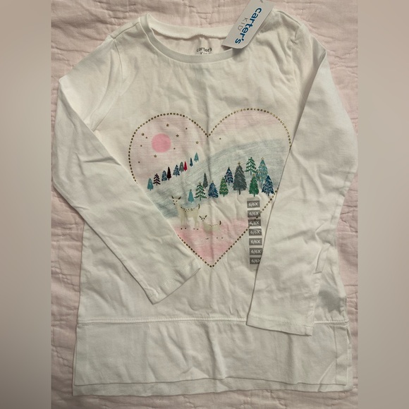 Carter’s Girls Winter Wonderland Long Sleeve Tee - Picture 1 of 1